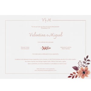 Convite Horizontal Valentina