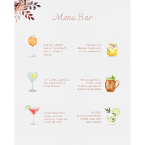 Menu Bar Valentina - 6 Drinks