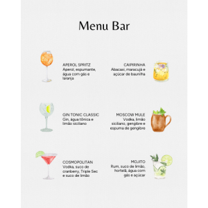 Menu Bar Isabela - 6 Drinks