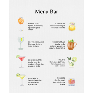 Menu Bar Isabela - 8 Drinks