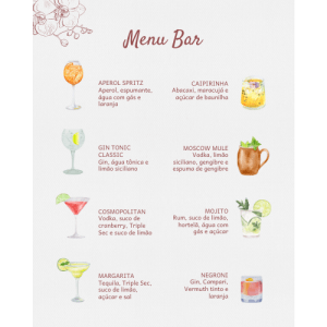 Menu Bar Carol - 8 Drinks