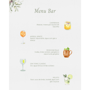 Menu Bar Helena - 5 Drinks