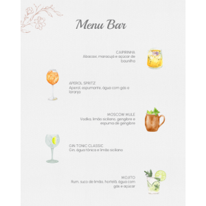 Menu Bar Ana - 5 Drinks
