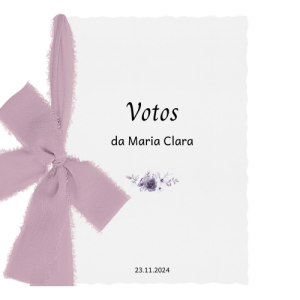 Caderno de Votos "Dela" Maria Clara