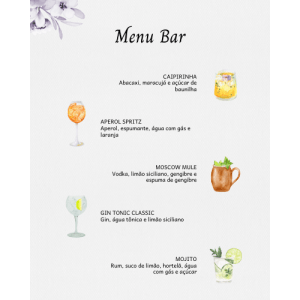Menu Bar Maria Clara - 5 Drinks