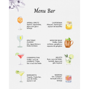 Menu Bar Maria Clara - 8 Drinks