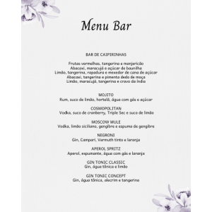 Menu Bar Maria Clara - Opção Lista